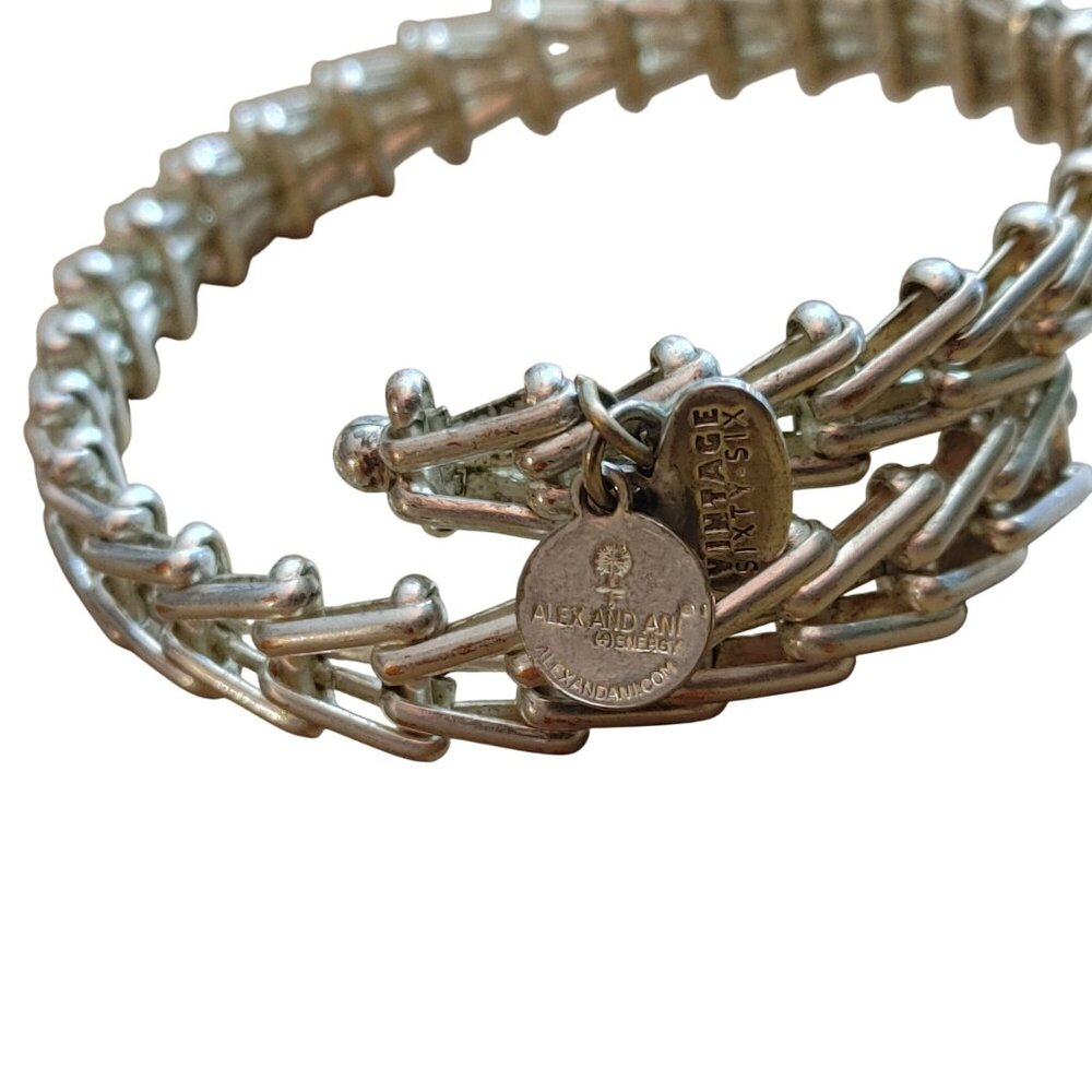 Alex Ani Vintage Sixty Six 66 Gypsy Wrap Silver Tone Link Bracelet Charm Jewelry